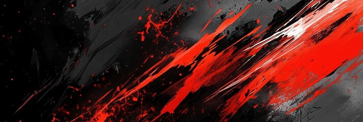 Leinwandbilder - Dynamic chaos with red and black bursts creating an energetic backdrop of anger and intensity Generative AI