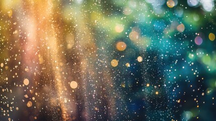 Wall Mural - a symphony of lights: a captivating display of vibrant lights dancing against a soft, blurred backdr