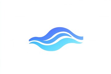 Leinwandbilder - Minimalist wavy blue line design symbolizing calmness in an abstract style for modern aesthetics and relaxation themes