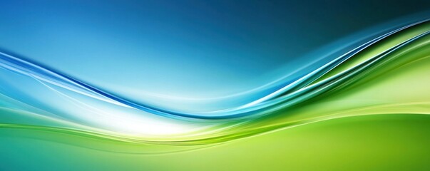 Abstract green and blue wave background.