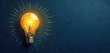 © Vadym - Creative concept. Shining light bulb innovative idea, solution for business, school, study, education in dark blue colors. Metaphor for problem solving, mind brainstorming, success, innovation,