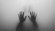 © Khmel - Hands pressed against foggy glass creating a mysterious atmosphere