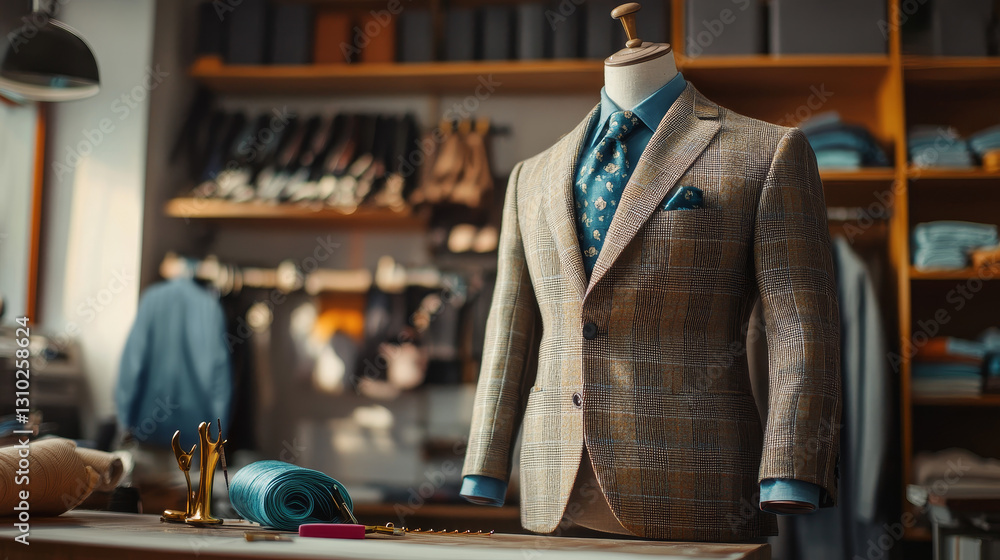 The Art of Tailoring: Suit Jacket on Mannequin with Sewing Tools Stock ...