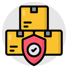 Wall Mural - Editable design icon of parcel security