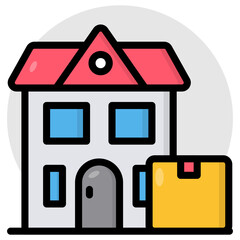 Wall Mural - conceptual design icon of door delivery