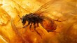 © ngamaz - Bee Fossil Trapped in Amber Close-up