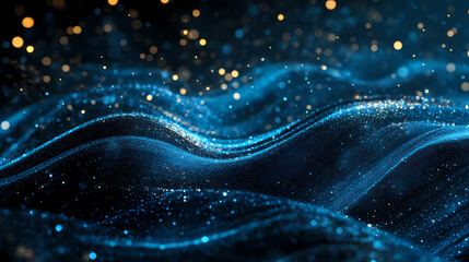 modern blue dark background with lines and glitter. glistening - cavern. illustration