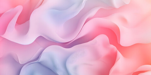 Wall Mural - abstract art. background of light pink and blue pastel colors. abstract wavy 3d shapes. soft airy te