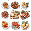 © 志保 陸浦 - food, collage, meal, salad, meat, tomato, dish, plate, restaurant, cuisine, set, dinner, chicken, cake, soup, lunch, healthy, gourmet, cheese, vegetable, pasta, fish, breakfast, diet, menu, pizza, ita