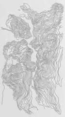 Canvas Print - Abstract Lines Art. Curvy lines. Background is white. Decoration, Print, Texture, Cover, Pattern
