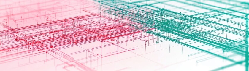 Poster - geometric lines abstraction. futuristic concept for tech, innovation