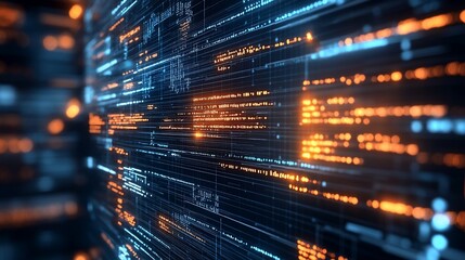 Streaming Data Wall, Digital Code Flow