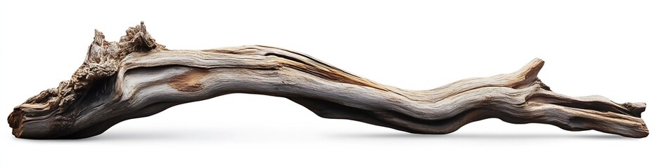 Poster - Beautifully textured driftwood log with natural knots and organic shapes perfect for decorative purposes : Generative AI