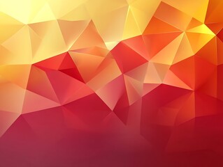 Fototapete - Abstract geometric background featuring a blend of warm hues from yellow to red in layered triangles : Generative AI
