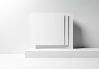 Aufkleber - Minimalist composition showcasing stacked white sheets against a light background for modern design : Generative AI