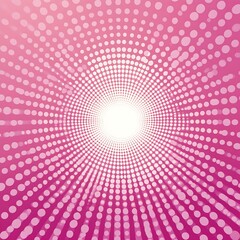 Poster - Vibrant Pink and White Circular Design with Dots Radiating from Center : Generative AI