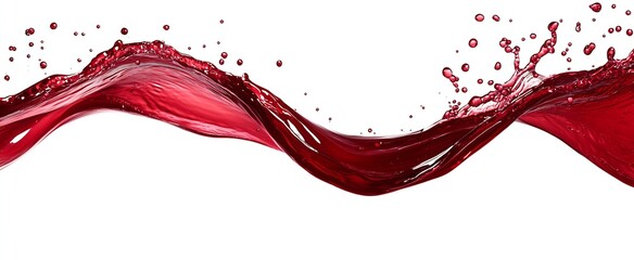 Aufkleber - Elegant flowing wave of deep red liquid sweeping across the frame showcasing vivid color and fluid motion : Generative AI