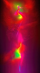Poster - glowing abstract energy flow, vibrant colors blending against dark backdrop. concept art, poster use