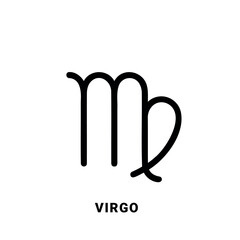 Wall Mural - virgo zodiac sign, black symbol, single vector design element