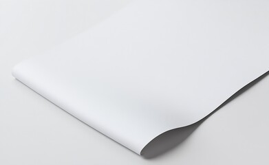 Fototapete - Smooth Curved White Paper Sheet on a Clean Surface Ideal for Background or Art Display : Generative AI