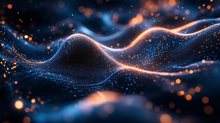 Aufkleber - Mesmerizing abstract patterns depicting flowing waves with shimmering light in stunning hues : Generative AI