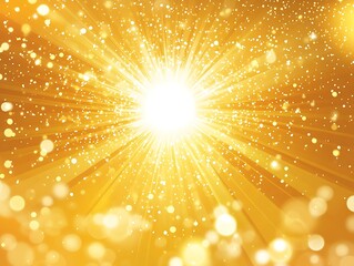 Fototapete - Brilliant sunburst effect with sparkling lights and golden hues creating an uplifting atmosphere : Generative AI