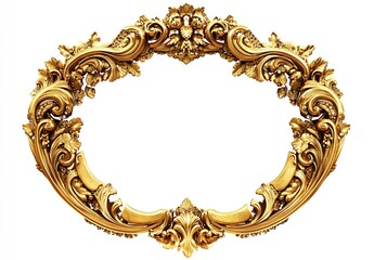 Leinwandbilder - Intricate golden frame featuring ornate design elements perfect for adding elegance to artwork and photos : Generative AI