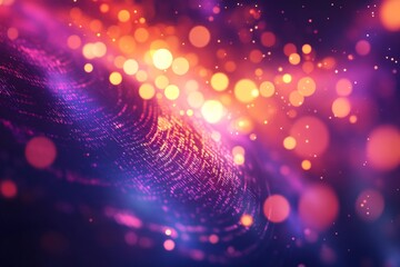 Wall Mural - abstract digital art, vibrant colors, glowing particles, swirling patterns