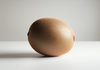 Poster - Single kiwi fruit placed on a clean surface highlighting its unique texture and color : Generative AI