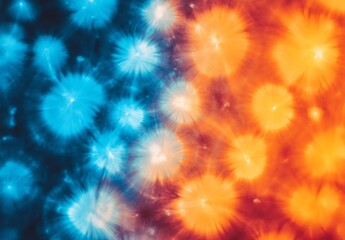 Aufkleber - Dynamic Abstract Image Featuring Blue and Orange Luminescent Patterns for EyeCatching Art : Generative AI