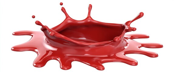 Poster - Dynamic Red Paint Splash with High Contrast and Perfect Fluid Dynamics : Generative AI