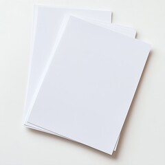 Fototapete - Clean stack of blank white paper sheets on a minimalistic background for versatile use in design : Generative AI