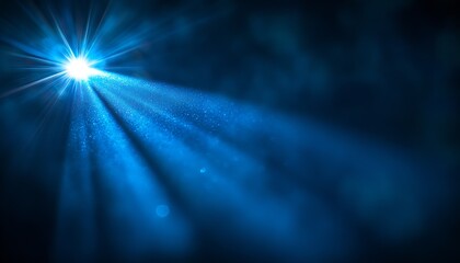 Poster - Radiant Blue Light Beam Enhancing the Depth of Field with Atmospheric Particles : Generative AI