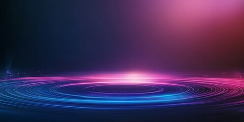 Fototapete - Captivating and Smooth Circular Motion Design with Soft Pink and Blue Light Effects : Generative AI