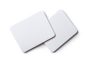 Fototapete - Two neatly arranged blank white rectangles on a bright white background ready for design use : Generative AI