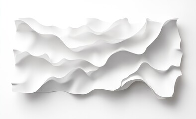 Aufkleber - Elegantly Textured White Paper Sculpture with Flowing Waves and Soft Curves : Generative AI