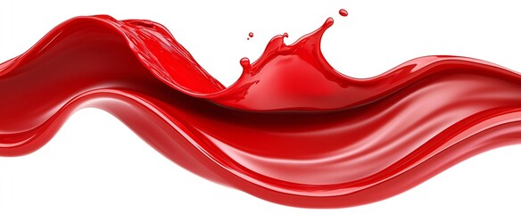 Poster - Vibrant Red Paint Splash with Fluid Movement Creating a Bold Abstract Art : Generative AI