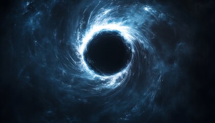 stunning cosmic black hole formation with swirling blue energy and captivating textures in deep spac