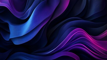 Leinwandbilder - Fascinating Wavy Abstract Background with Rich Shades of Blue and Purple for Creative Designs : Generative AI