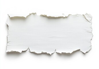 Leinwandbilder - Torn edge white paper with a rough texture for unique artistic effects in design and photography : Generative AI