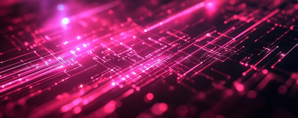 Poster - Futuristic Abstract Energy Fields with Bright Light Strands on a Dark Background : Generative AI