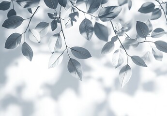 Aufkleber - Refined closeup of softly lit leaves with gentle shadows creating a serene and peaceful atmosphere for designs : Generative AI
