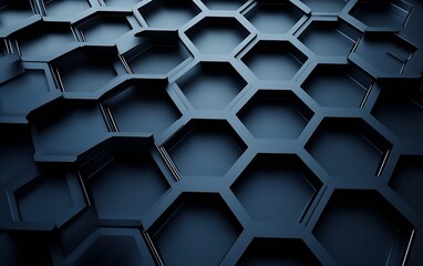 Leinwandbilder - Stunning Close Up of Hexagonal Patterned Texture on a Deep Colored Surface : Generative AI