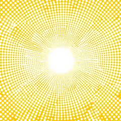 Poster - Dynamic yellow burst with dotted pattern radiating from a central point in a glowing design : Generative AI
