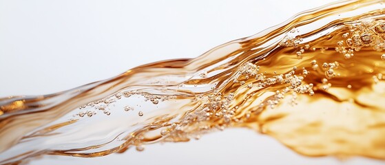 Aufkleber - Dynamic Flowing Brown Liquid Capturing Bubbles and Waves Creating an Elegant Water Surface Effect : Generative AI