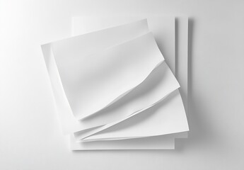 Fototapete - Four neatly arranged sheets of white paper showcasing crisp edges and clean folds for versatile use : Generative AI