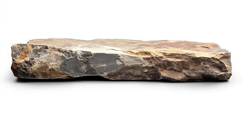 Aufkleber - Simple Natural Stone Piece Isolated on White Background for Decorative and Artistic Uses : Generative AI