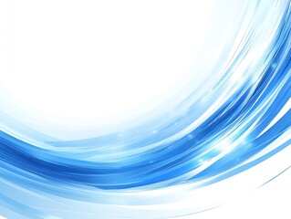 Poster - Elegant abstract blue wave design on a white background showcasing fluid motion and tranquility : Generative AI