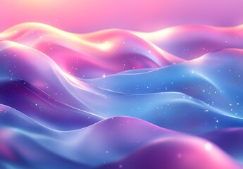 Poster - A mesmerizing abstract representation of colorful waves in soft pastel shades creating a soothing visual experience : Generative AI