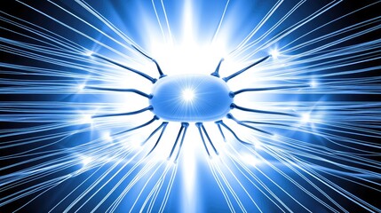 Sticker - microchip sends electronic signals. technology design background for science & future